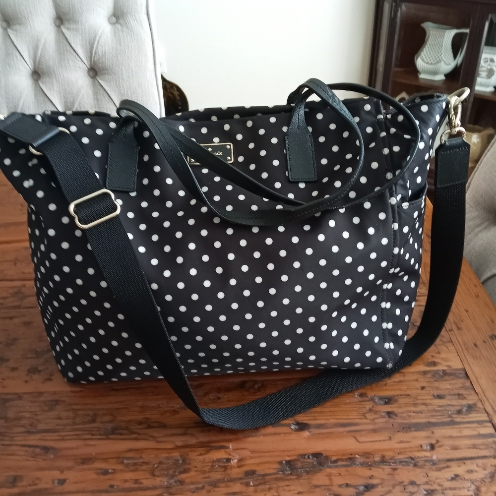 Kate Spade Black and White Nylon Blake Avenue Taden Tote/Baby Bag